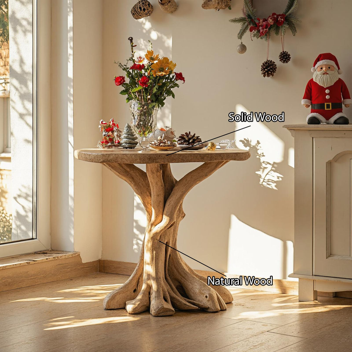 Reclaimed Wood End Table Living Edge Table Xmas Decor