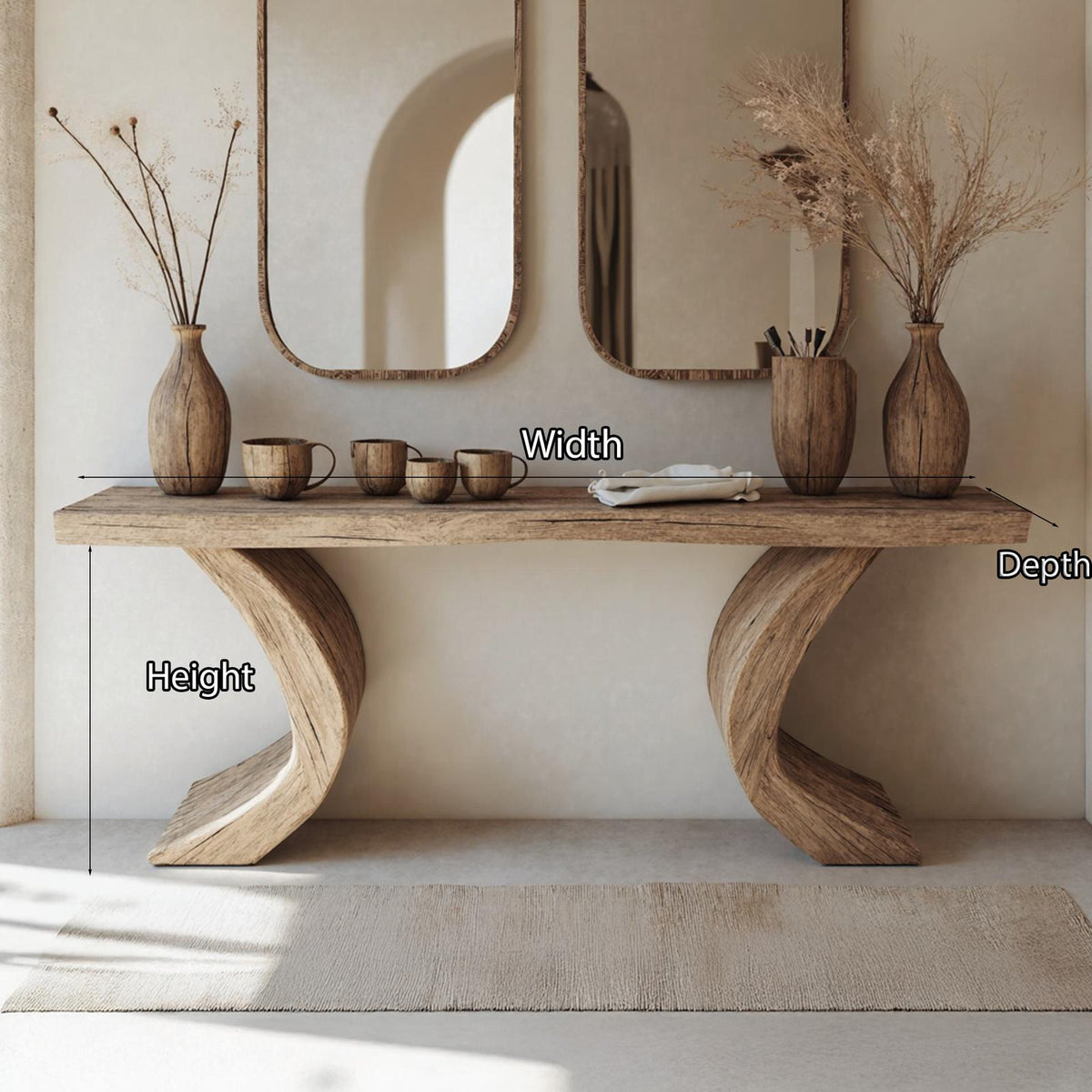 Live Edge Console Table Handcrafted Hallway Table SILDTCS119