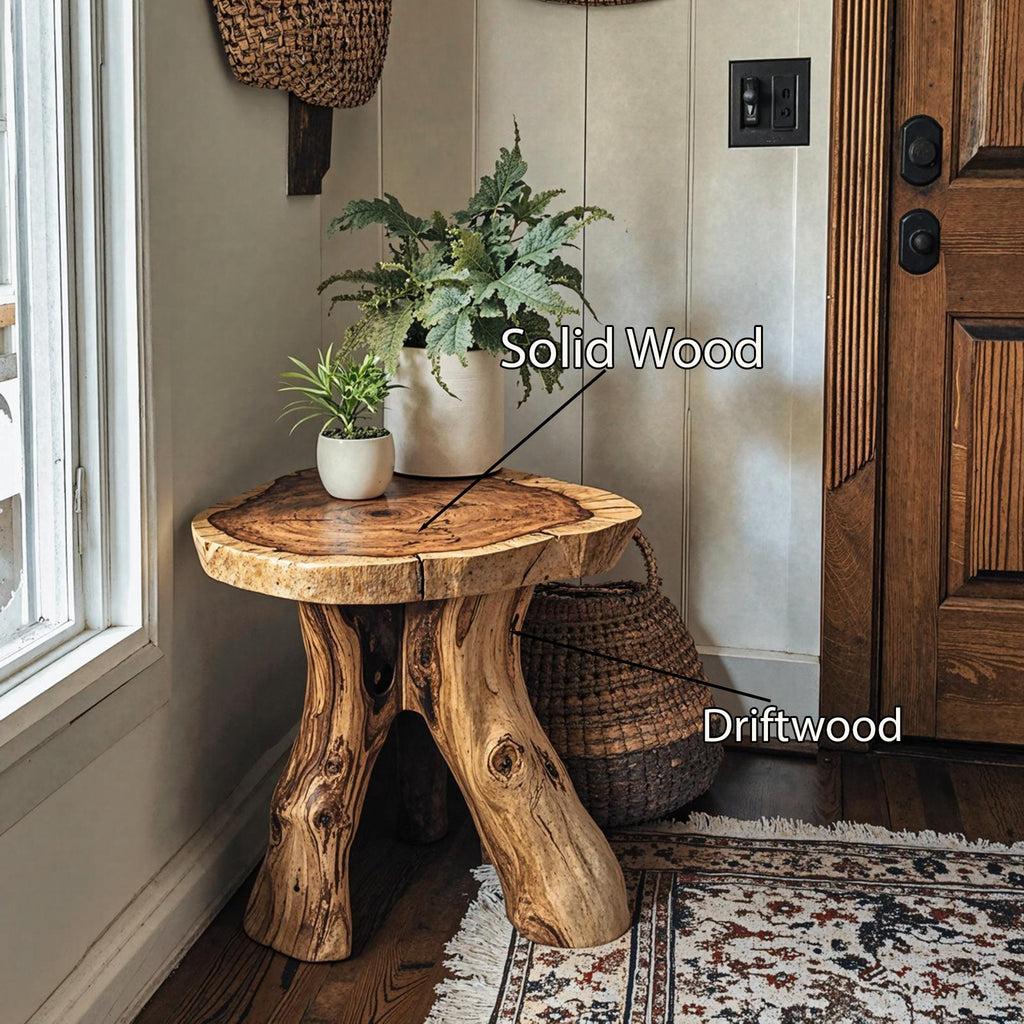 Handcrafted End Table Solid Wood End Table Decor